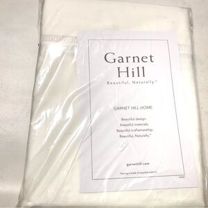 Garnet Hill Flat Sheet Queen 44613 White With Accents Bedsheet Solid New READ